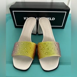 KARL LAGERFELD Pera Rhinestone Ombre Dress Slides | Size: 9.5 M | Color: Multi